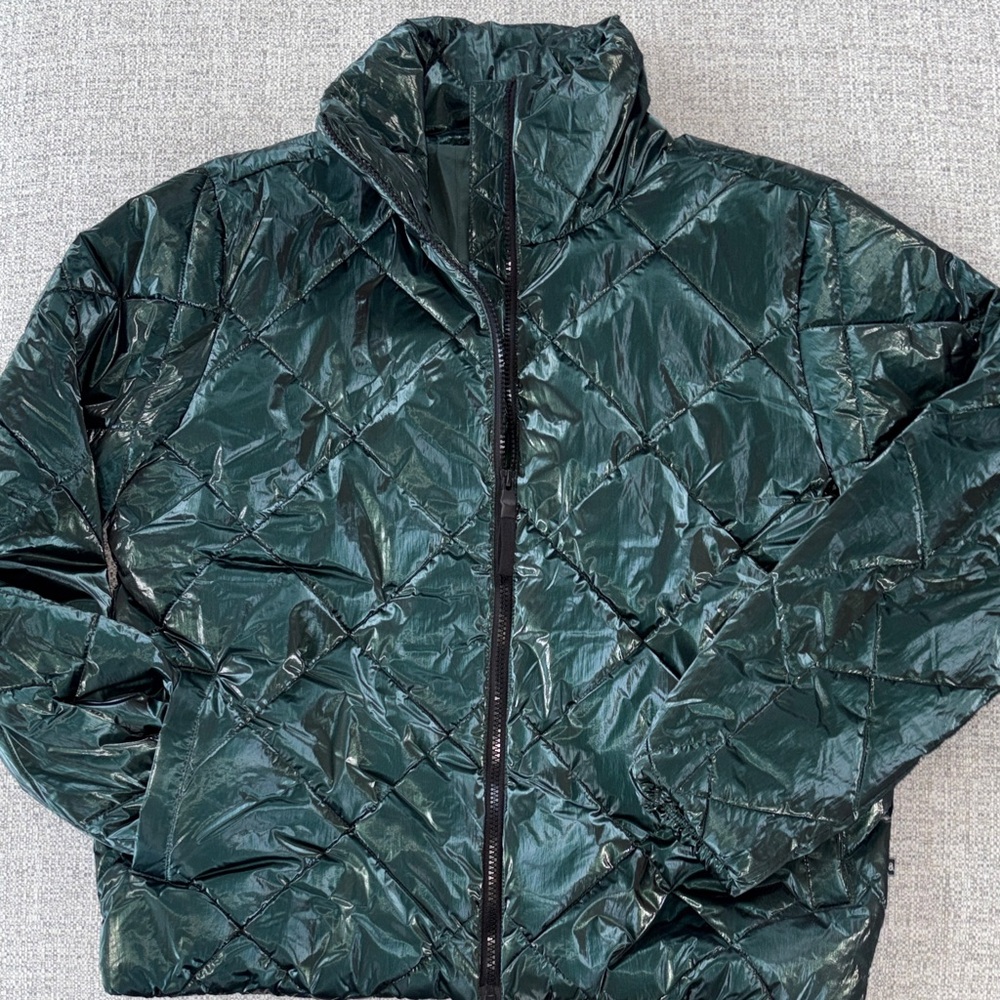 Lou & Grey Shiny Teal Quilted Jacket